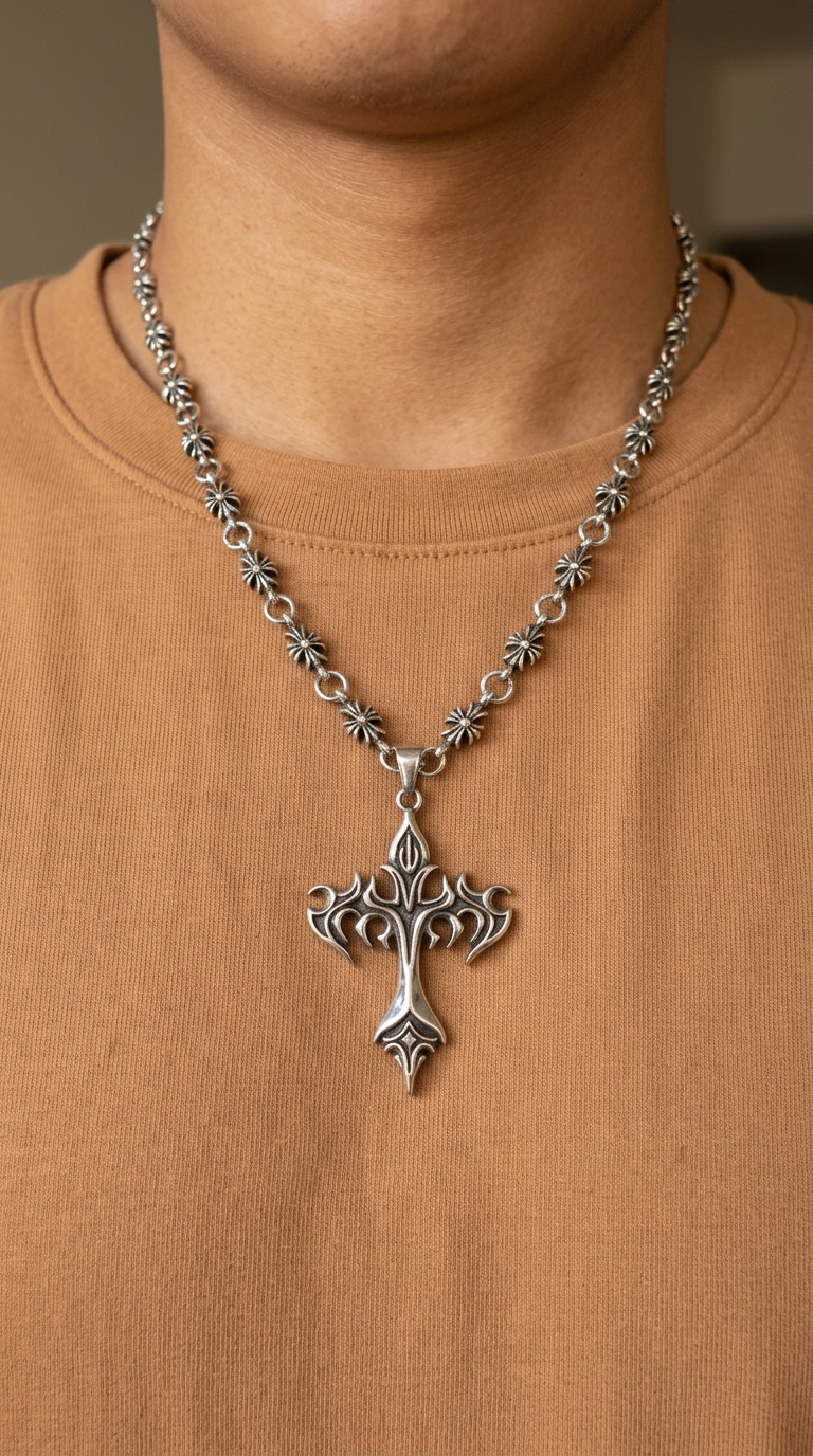 Customer wearing FNTSY jewelry