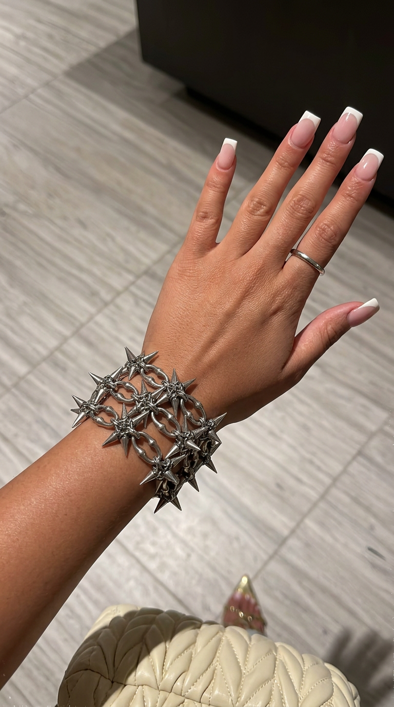 Customer wearing FNTSY jewelry