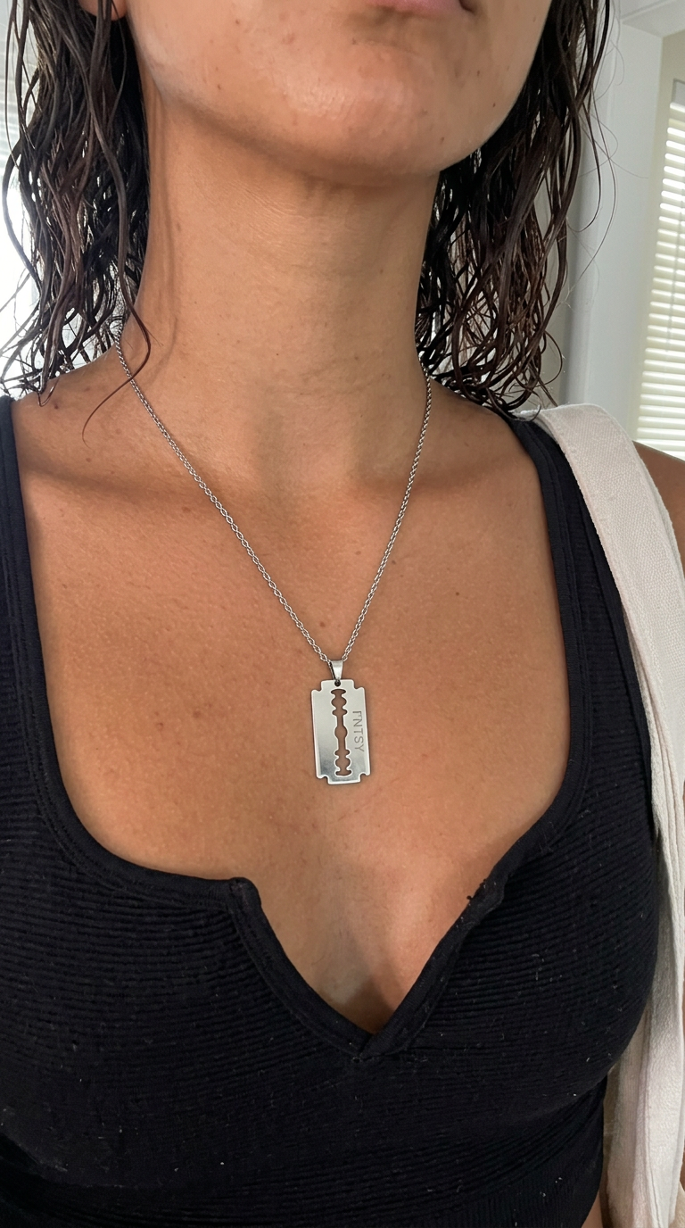 Customer wearing FNTSY jewelry