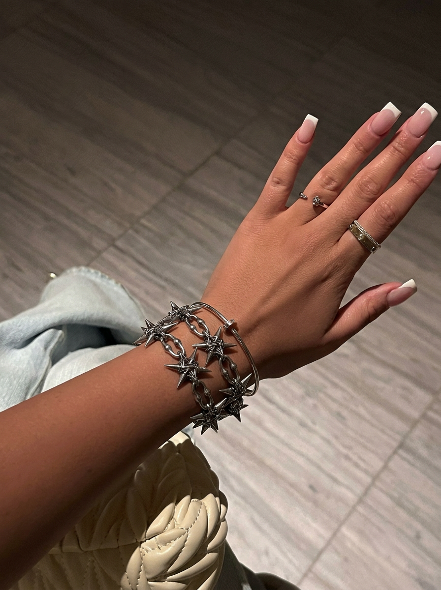 Customer wearing FNTSY jewelry