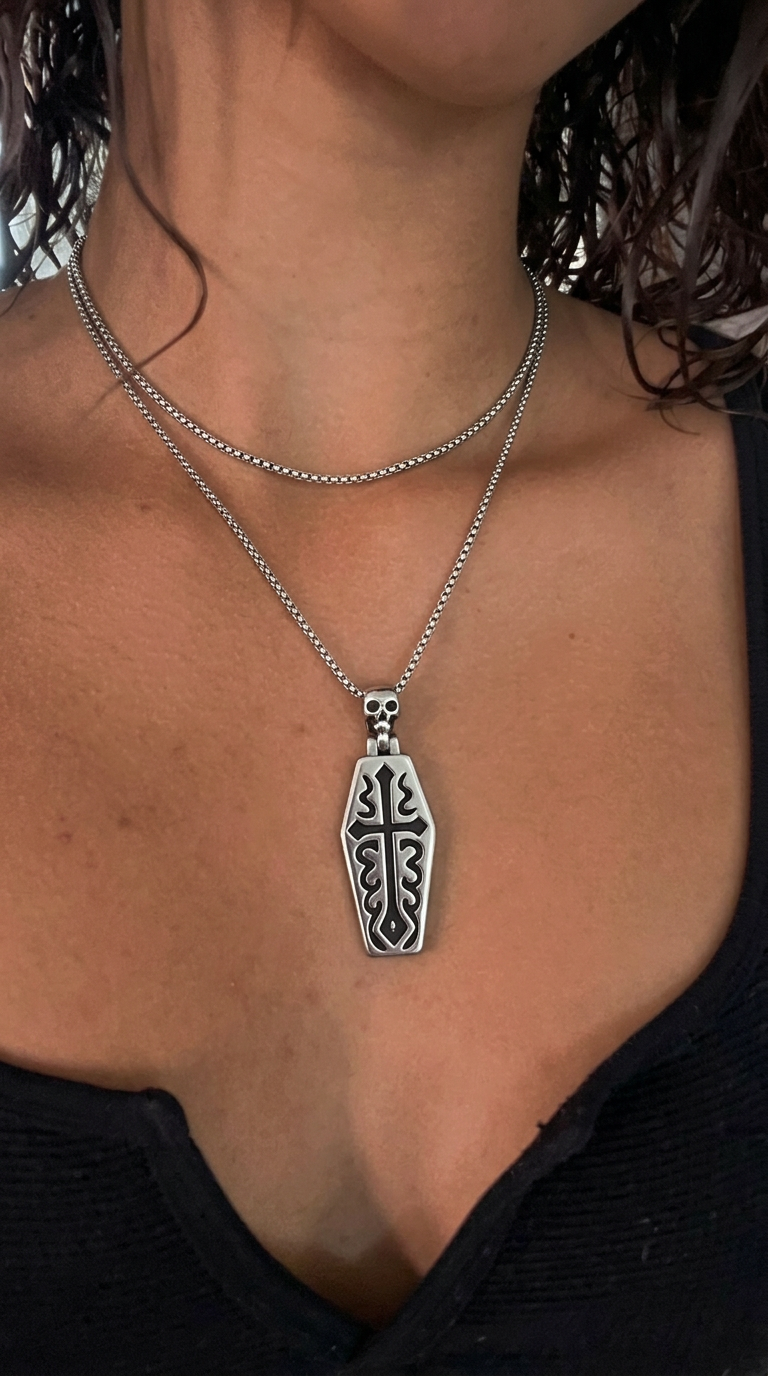 Customer wearing FNTSY jewelry
